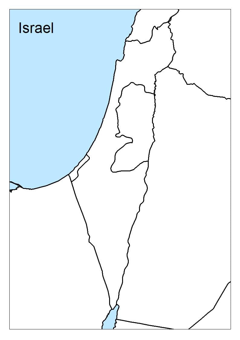 kort af ísrael autt