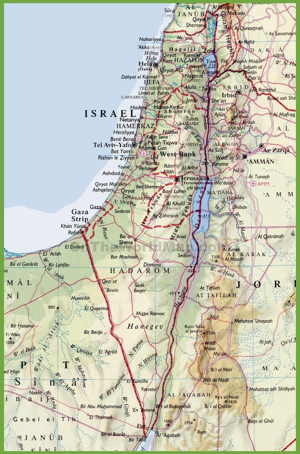 ísrael borgir kort