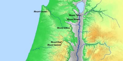 Kort af ísrael fjöll