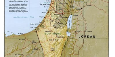 Kort af ísrael landafræði 