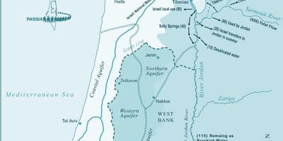 Kort af ísrael river
