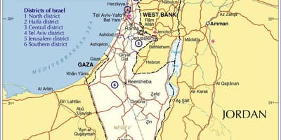 Ísrael svæði kort